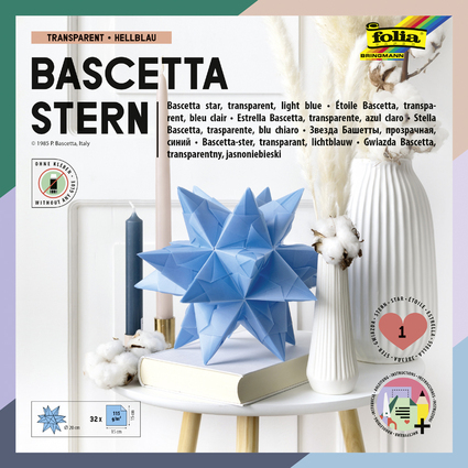 folia Faltbltter Bascetta-Stern, 150 x 150 mm, hellblau