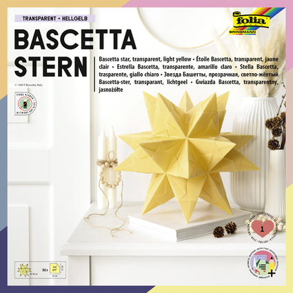 folia Faltbltter Bascetta-Stern, 200 x 200, hellgelb