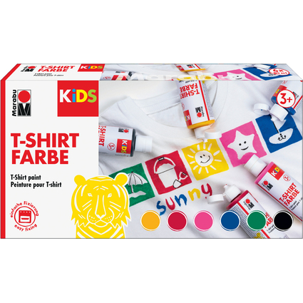 Marabu KiDS Textilfarbe "T-Shirt Farbe", 6er-Set, 6 x 80 ml