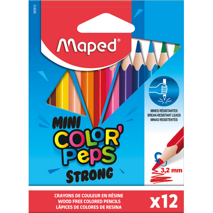 Maped Dreikant-Buntstift COLOR'PEPS STRONG MINI, 12er Etui