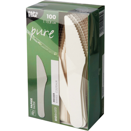 PAPSTAR Papier-Messer "pure", Lnge: 158 mm, wei, 100er