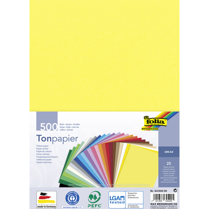 folia Tonpapier, DIN A4, 130 g/qm, farbig sortiert