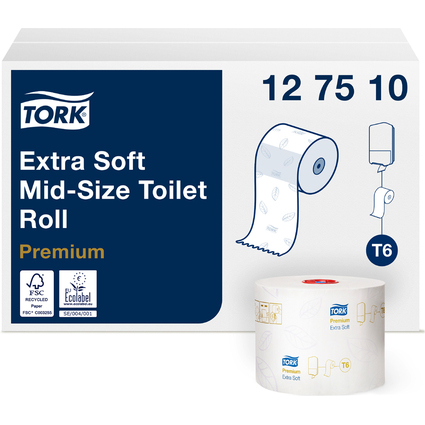 TORK Midirollen-Toilettenpapier, 3-lagig, wei, 70 m