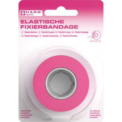 HARO Elastische Fixierbandage, 25 mm x 2,5 m, pink