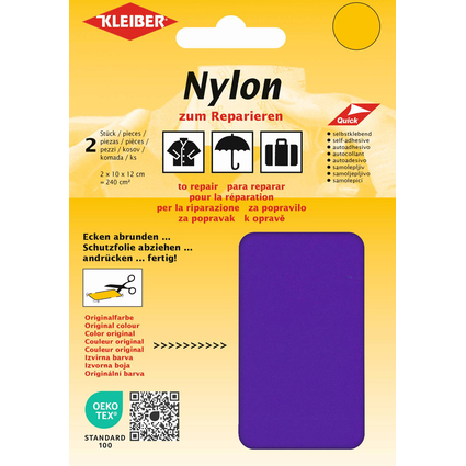 KLEIBER Nylon-Flicken, selbstklebend, lila