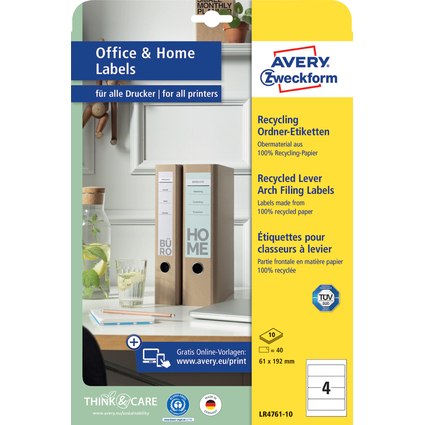 AVERY Zweckform Recycling-Ordnerrcken-Etiketten Home Office