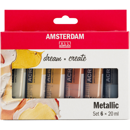 ROYAL TALENS Acrylfarbe AMSTERDAM Metallic, 6 x 20 ml