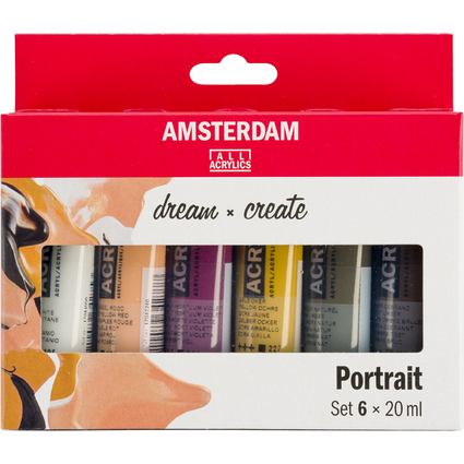 ROYAL TALENS Acrylfarbe AMSTERDAM Portrait, 6 x 20 ml