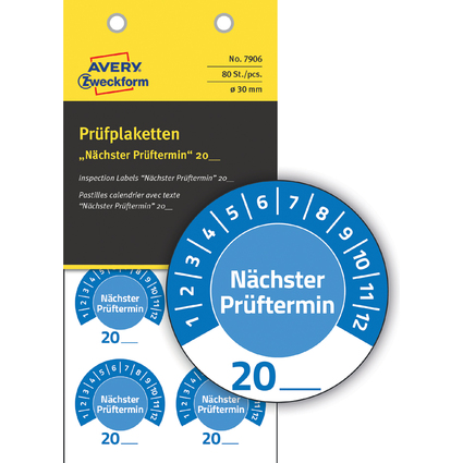 AVERY Zweckform Prfplaketten "Nchster Prftermin", blau