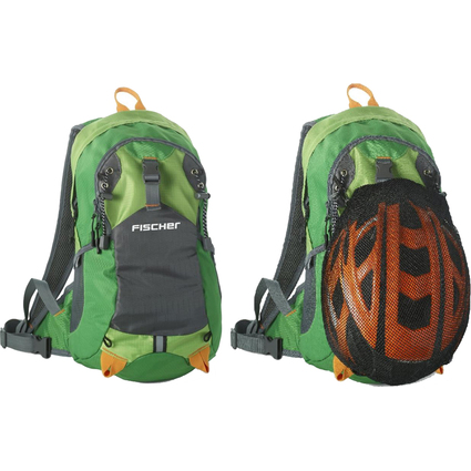 FISCHER Rucksack mit Helmnetz, grn / grau