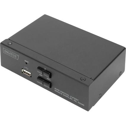 DIGITUS KVM Switch, 2-Port, Single-Display, 4K, HDMI