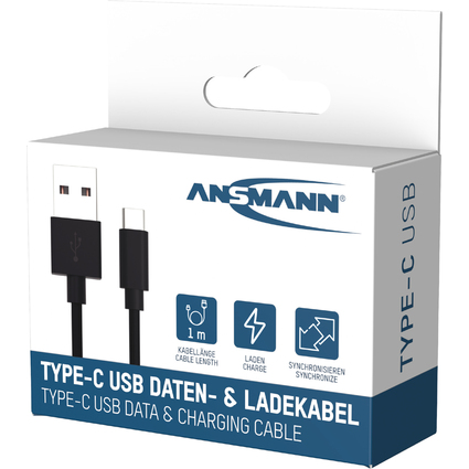 ANSMANN Daten- & Ladekabel, USB-A - USB-C Stecker, 1,0 m