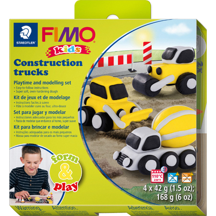 FIMO kids Modellier-Set Form & Play "Construction trucks"