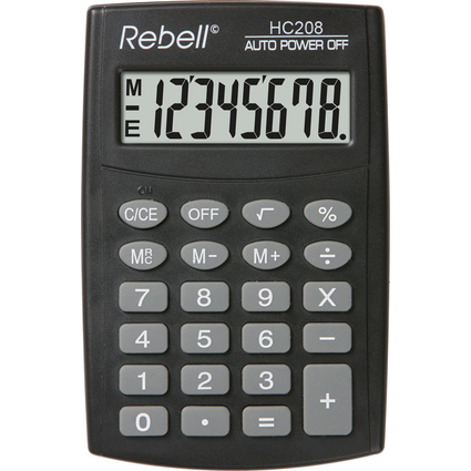 Rebell Taschenrechner HC 208, schwarz