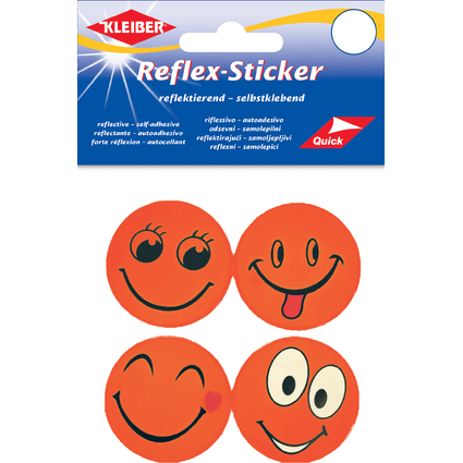 KLEIBER Reflex-Sticker "Happy Face", orange