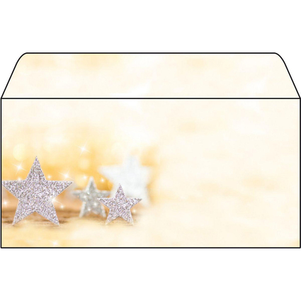 sigel Weihnachts-Umschlag "Glitter Stars", DIN lang
