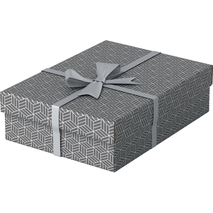 Esselte Aufbewahrungs- & Geschenkbox Home M, 3er Set, grau