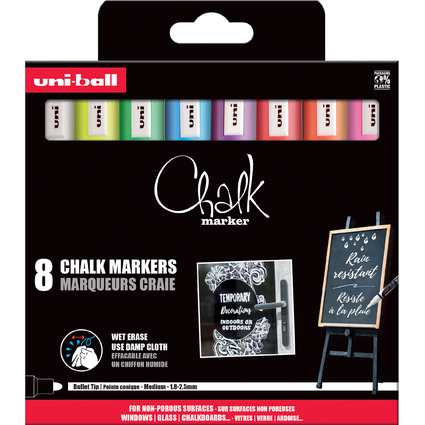 uni-ball Kreidemarker Chalk marker PWE5M/8 PF, 8er Etui