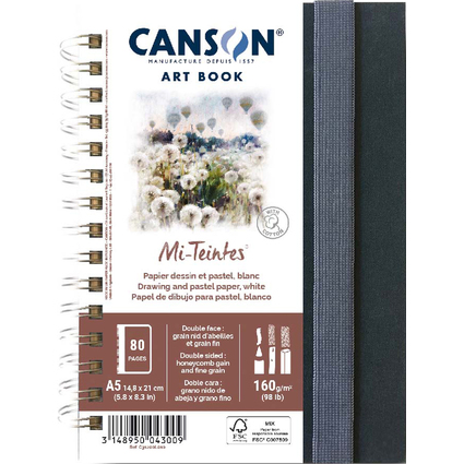 CANSON Skizzenbuch ART BOOK Mi-Teintes, DIN A5, wei