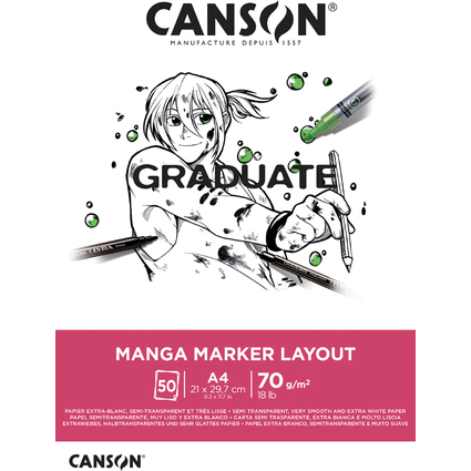 CANSON Studienblock GRADUATE Manga Marker Layout, DIN A4