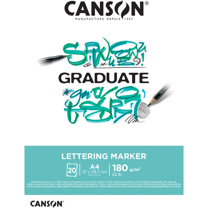 CANSON Studienblock GRADUATE LETTERING MARKER, DIN A4