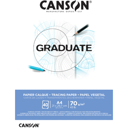 CANSON Transparentpapierblock GRADUATE, DIN A4, 70 g/qm