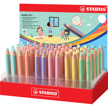 STABILO Multitalentstift woody 3 in 1, 48er Karton-Display