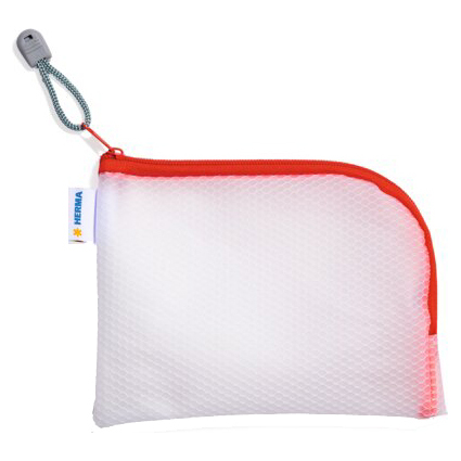 HERMA Reiverschlusstasche "Mesh Bags", DIN A6, rot