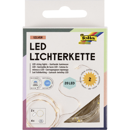 folia LED-Mini-Lichterkette, Batteriebetrieb, 20 LEDs