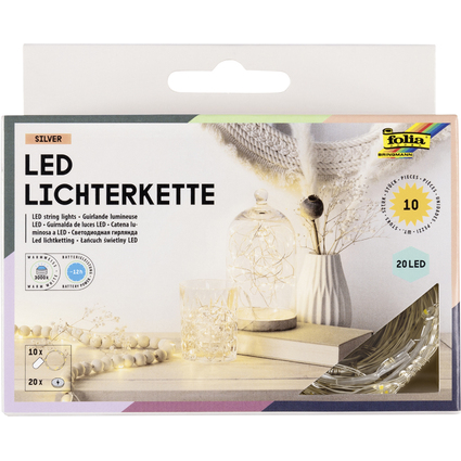 folia LED-Mini-Lichterkette, Batteriebetrieb, 20 LEDs