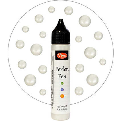 ViVA DECOR Perlen Pen, 28 ml, eiswei