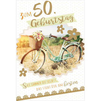 SUSY CARD Geburtstagskarte - 50. Geburtstag "Fahrrad"
