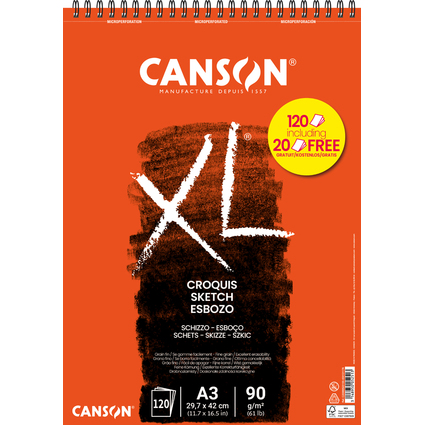 CANSON Skizzen- und Studienblock XL CROQUIS Aktion, DIN A4