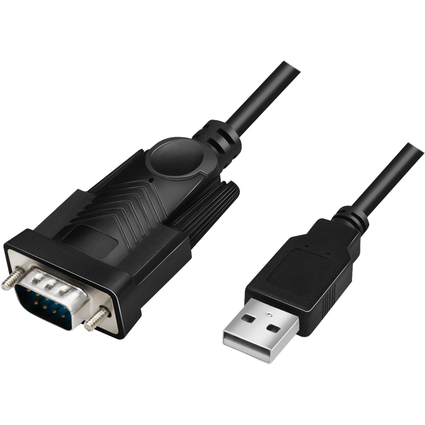 LogiLink USB 2.0 - RS232 Adapterkabel, schwarz, 1,5 m