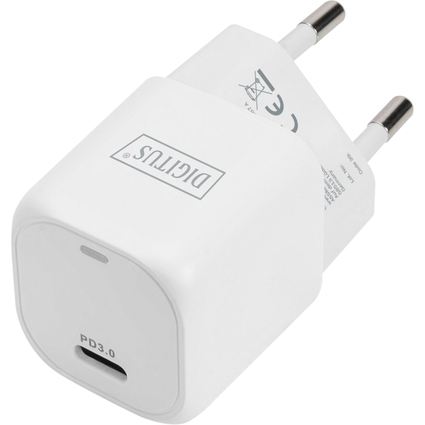 DIGITUS USB-C Mini Ladeadapter, 20 Watt, wei