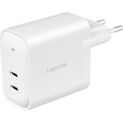 LogiLink USB-Steckdosenadapter, 2x USB-C PD, wei, 40 Watt