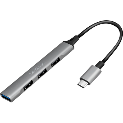 LogiLink USB 3.2 Gen 1 Slim Hub, 4-Port, Aluminiumgehuse