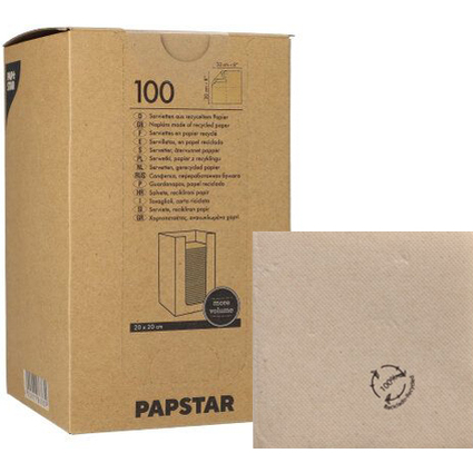 PAPSTAR Cocktail-Servietten "PUNTO", 200 x 200 mm, natur