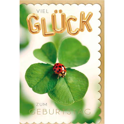SUSY CARD Geburtstagskarte "groes Kleeblatt"