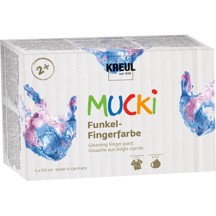 KREUL Funkel-Fingerfarbe "MUCKI", 150 ml, 6er-Set