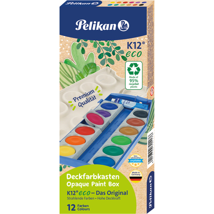 Pelikan Deckfarbkasten K12 eco, 12 Farben