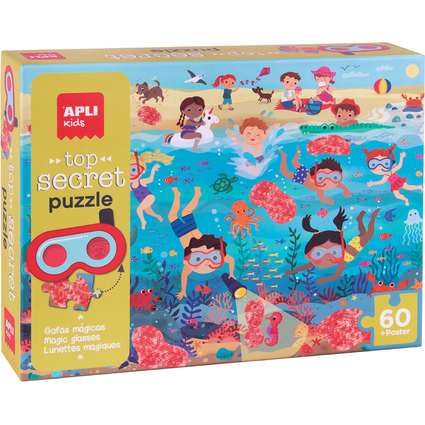 APLI kids Geheimpuzzle "Der Strand", 60 Teile