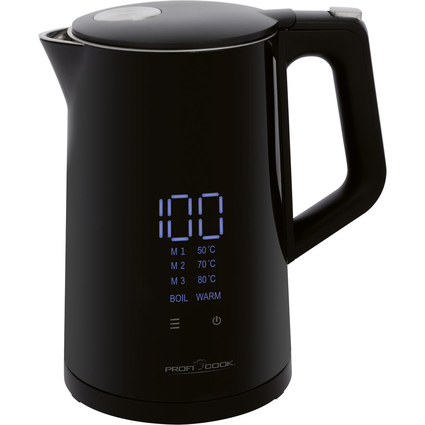 PROFI COOK Wasserkocher PC-WKS 1243, 1,7 Liter, schwarz