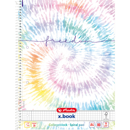 herlitz Collegeblock New Batik "Freedom", DIN A4, kariert