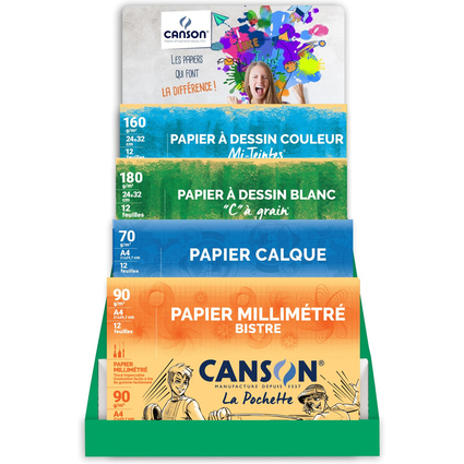 CANSON Zeichenpapier "Les incontournables", 40er Display