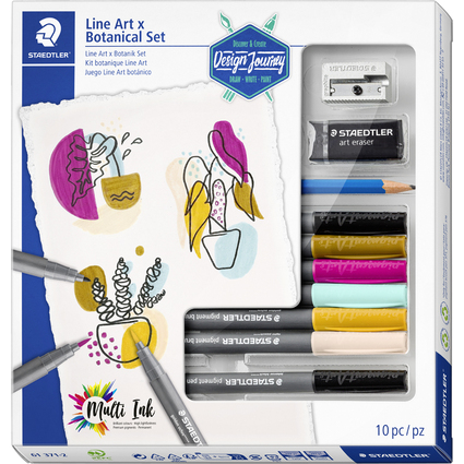 STAEDTLER Zeichenset Line Art & Botanical Set, 10-teilig