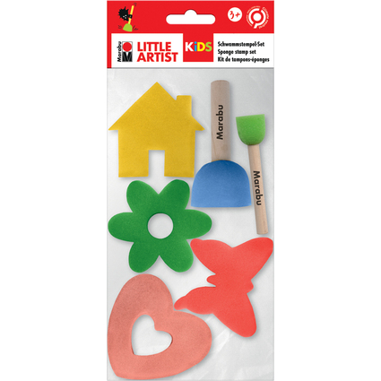 Marabu KiDS Schwammstempel-Set Little Artist, 6er Set