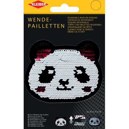 KLEIBER Wendepailletten Panda, wei-silber