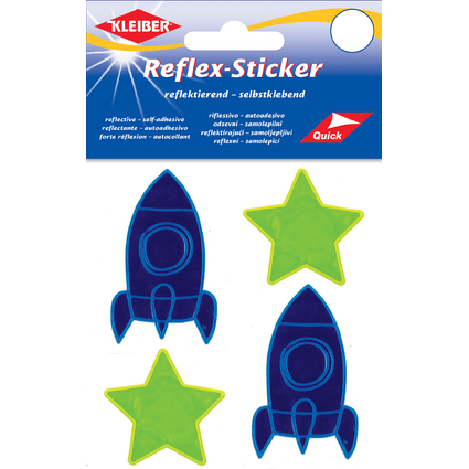 KLEIBER Reflex-Sticker "Stern & Rakete", gelb/blau