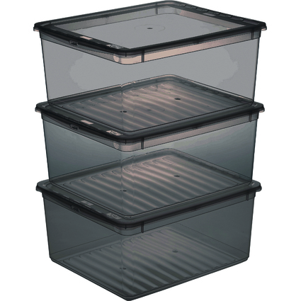 keeeper Aufbewahrungsboxen-Set "bea", 3x 18 L, crystal-grey